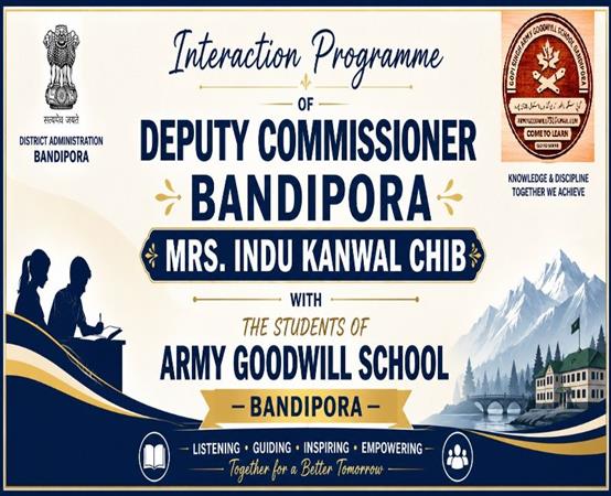 DC Bandipora Visits Army Goodwill School, Louds Students' Presentation of National Anthem Song at NMBA Padyatra
